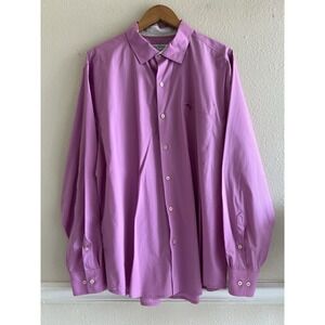 Tommy Bahama Long Sleeve Button Up Pima Cotton Blend Pink Men's Shirt XL Office